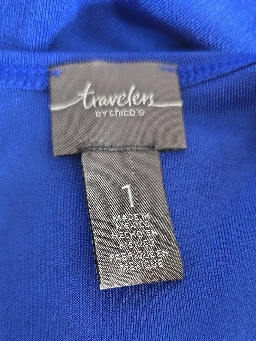 Travelers by Chico's Sleeveless Tank in Vibrant Royal Blue Size M Chico's 1 NWOT - Picture 5 of 5